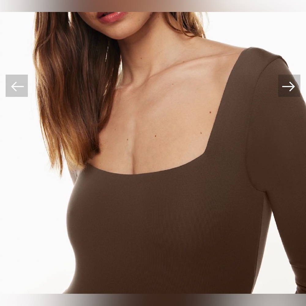 Aritzia Babaton Brown Long Sleeve Romper – Size Large - Picture 7 of 8